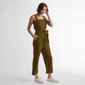 Quince · Linen Square Neck Jumpsuit with Belt · XL · 100% European Linen